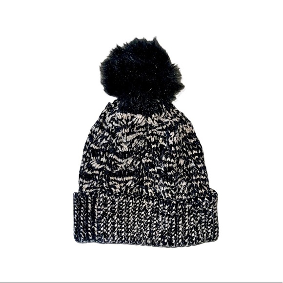 SONOMA GOOD FOR LIFE Black & White Beanie with Pom Pom - Picture 1 of 5